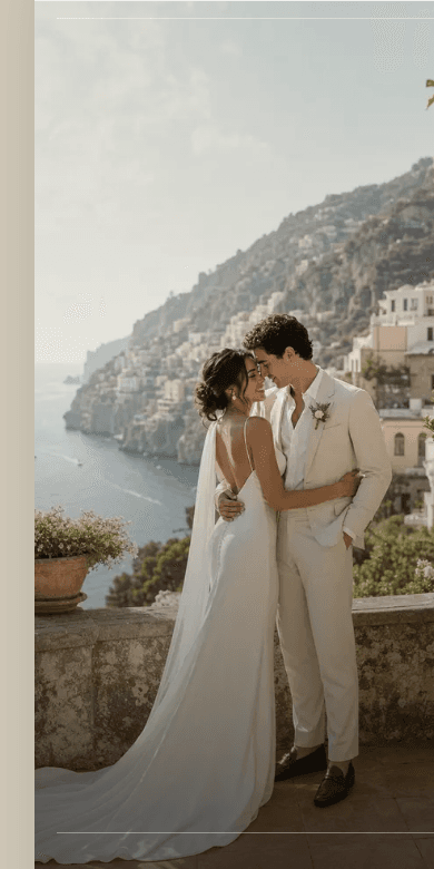 Amalfi Vows mobile wedding invitation